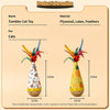Beechwood Cat Wobble Toy with Feather and Twist Designs