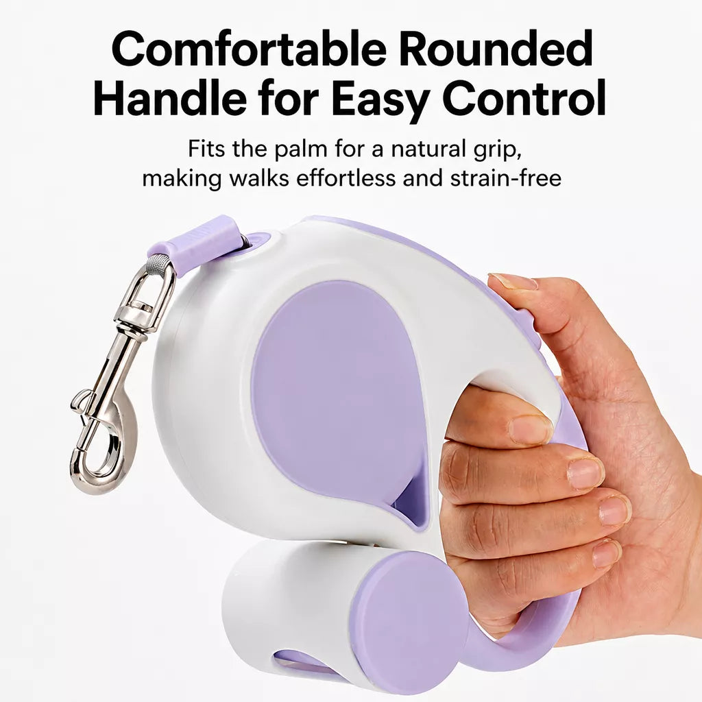 Retractable Dog Leash with Waste Bag Dispenser