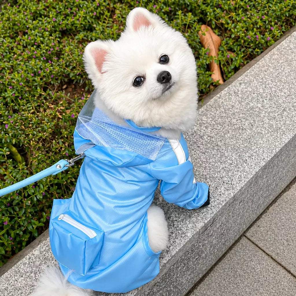 Four-Leg Waterproof Raincoat for Small Dogs