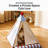 Semi-Enclosed All-Season Cotton-Linen Pet Bed for Cats and Small Dogs