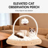 Wooden Cat Tree with Scratching Post and Hideaway