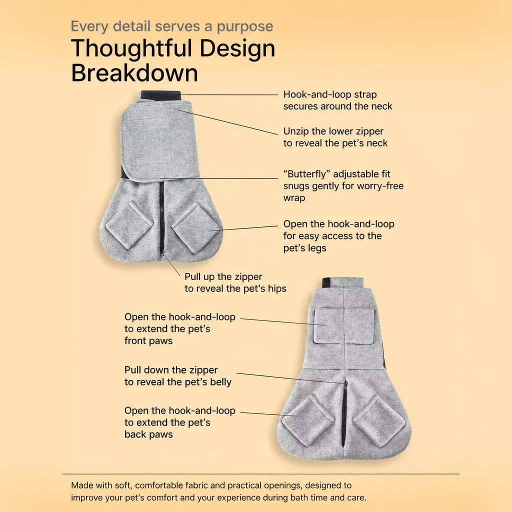 Pet Grooming Restraint Bag for Nail Trimming