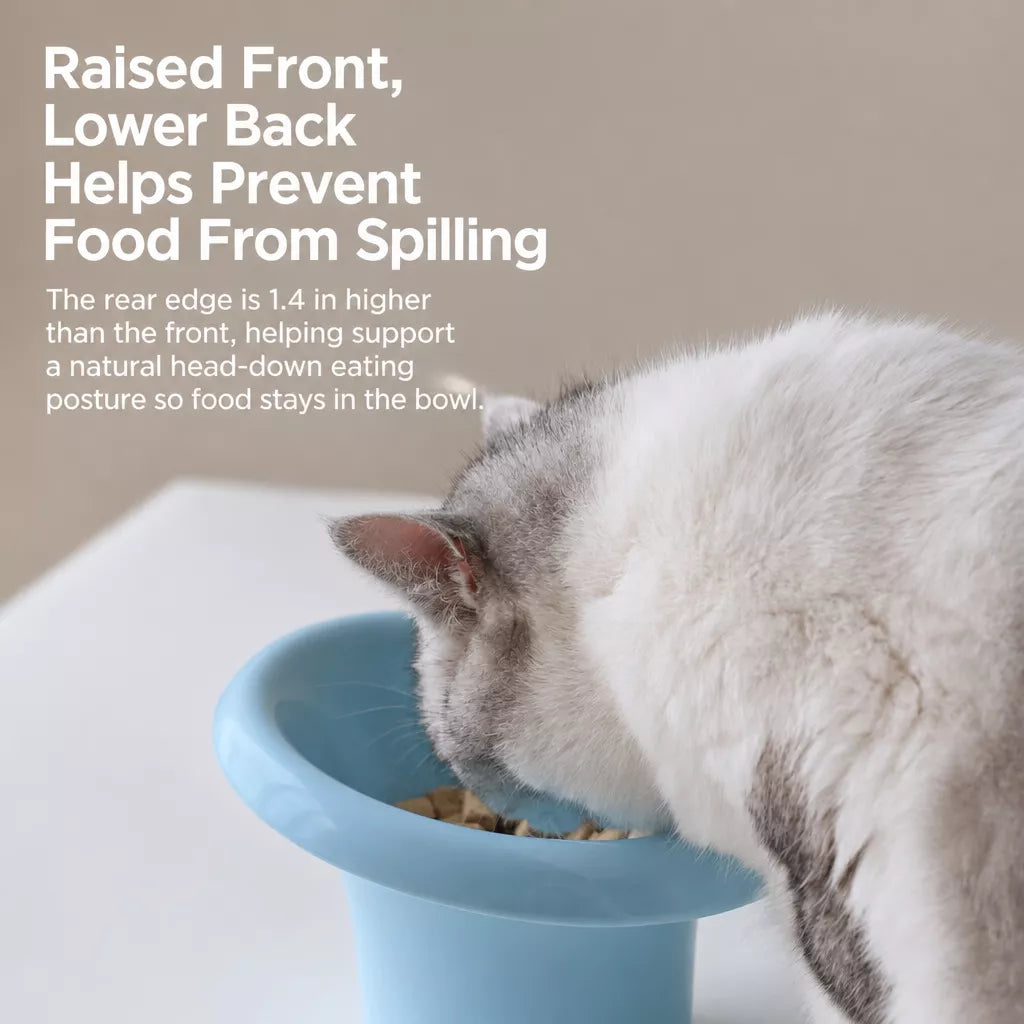 Wide-Opening Ceramic Pet Bowl for Cats and Dogs