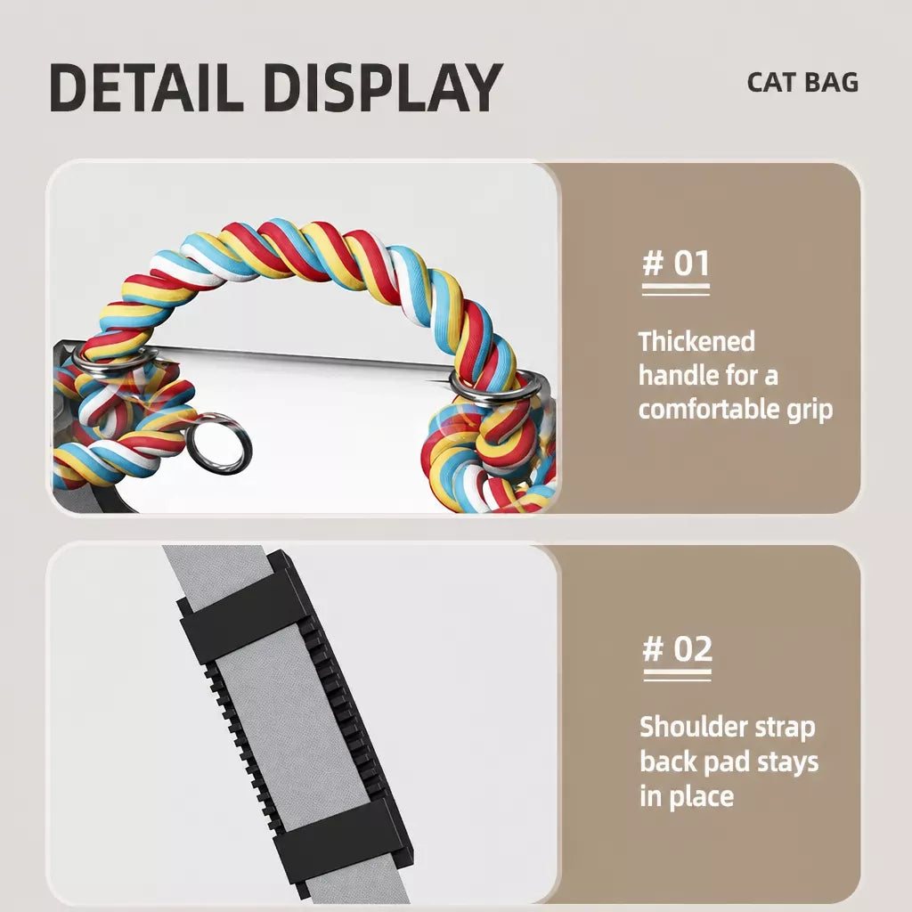 Breathable Pet Carrier Backpack with Handheld Carry Option