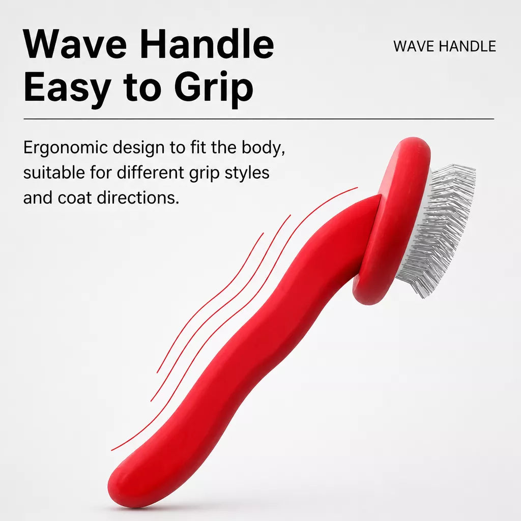 Cushioned Soft-Pin Slicker Brush for Dogs and Cats