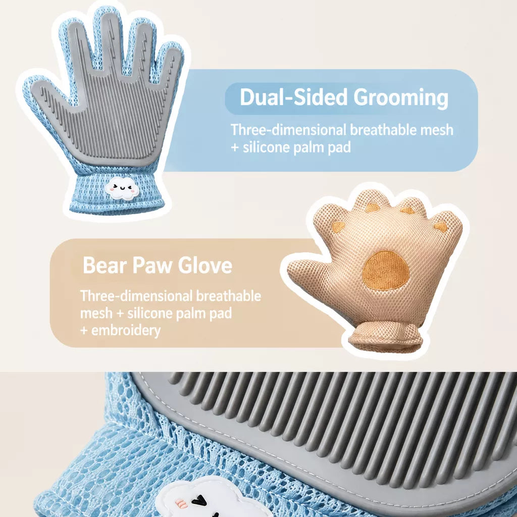Double-Sided Pet Grooming Glove for Cats and Dogs