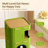Multi-Level Cat Tree with Enclosed House and Scratching Surface