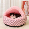 Cozy Semi-Enclosed Round Pet Bed for Cats and Small Dogs