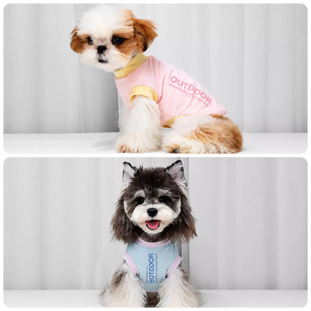 Lightweight Printed Color-Block Dog Vest