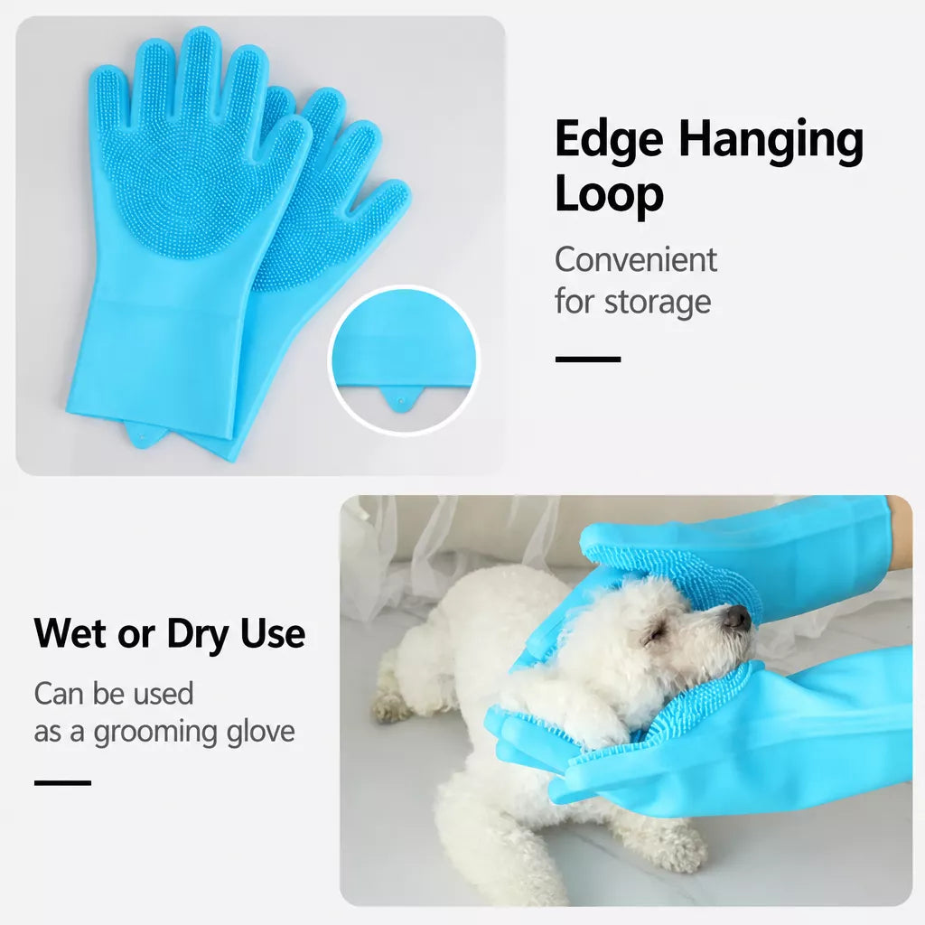Pet Bathing Gloves for Dogs and Cats