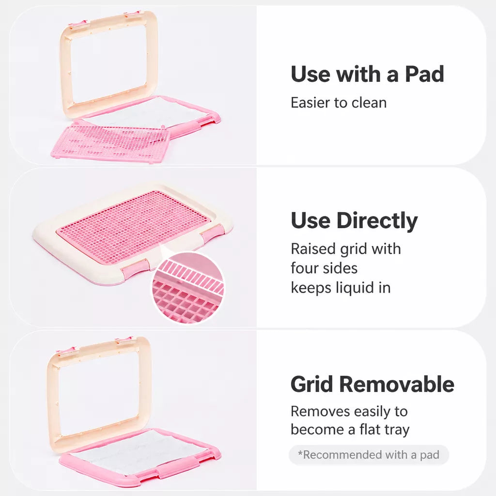 Flat Plastic Dog Potty Tray with Mesh Grate