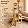 Multi-Level Solid Wood Cat Tree with Scratching Post