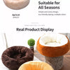 Round Faux Plush Pet Bed for Cats and Dogs Up to 38 lb