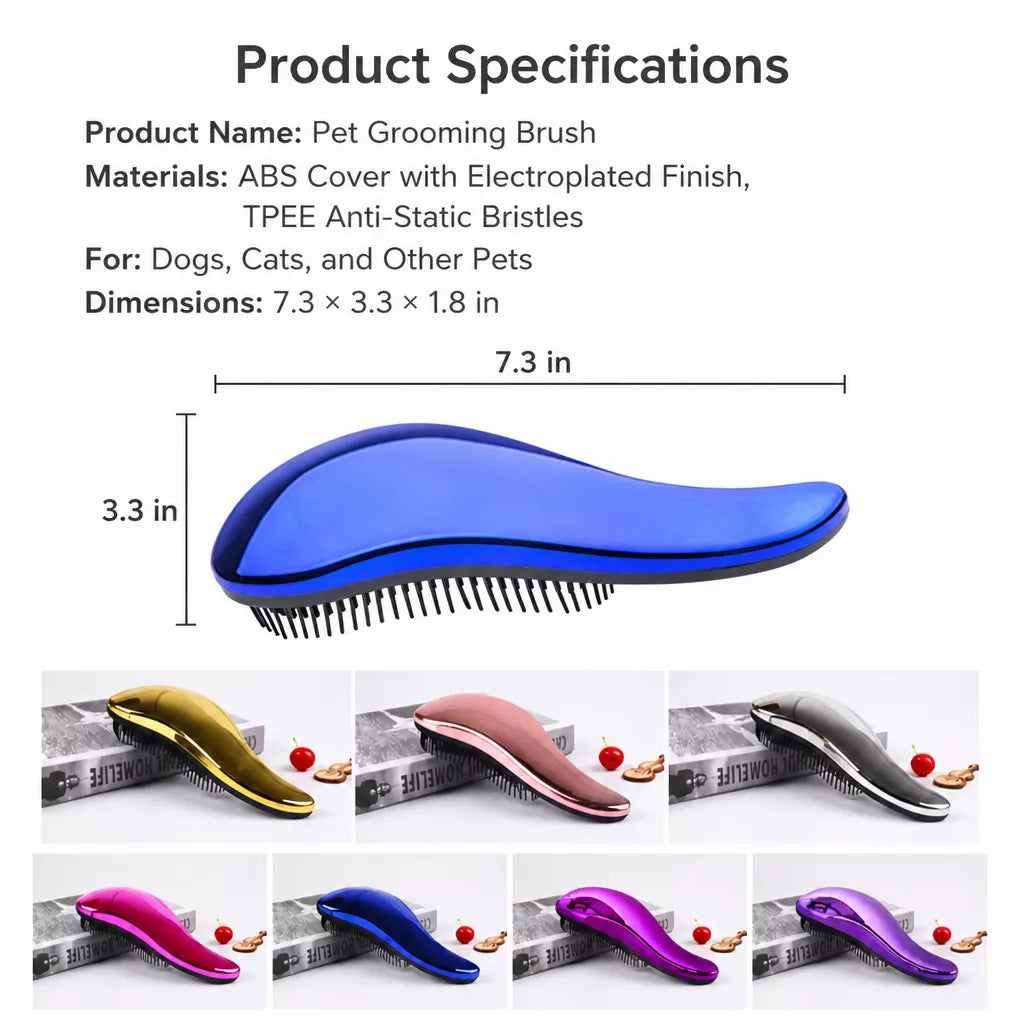 Dog & Cat Grooming Comb with Comb Cleaner