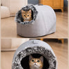 Enclosed Plush Pet Bed for Cats and Small Dogs