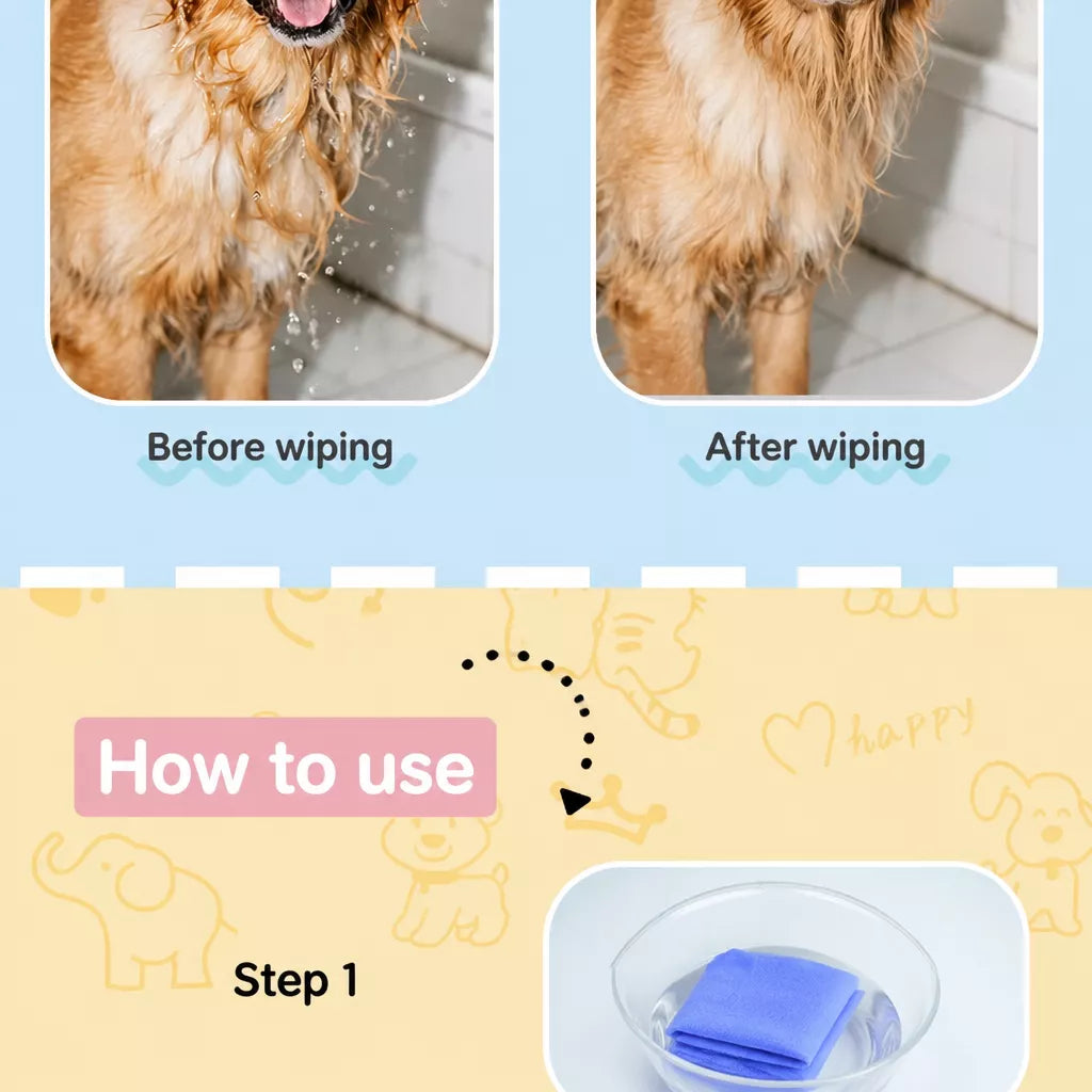 PVA Pet Bath Towel for Dogs and Cats