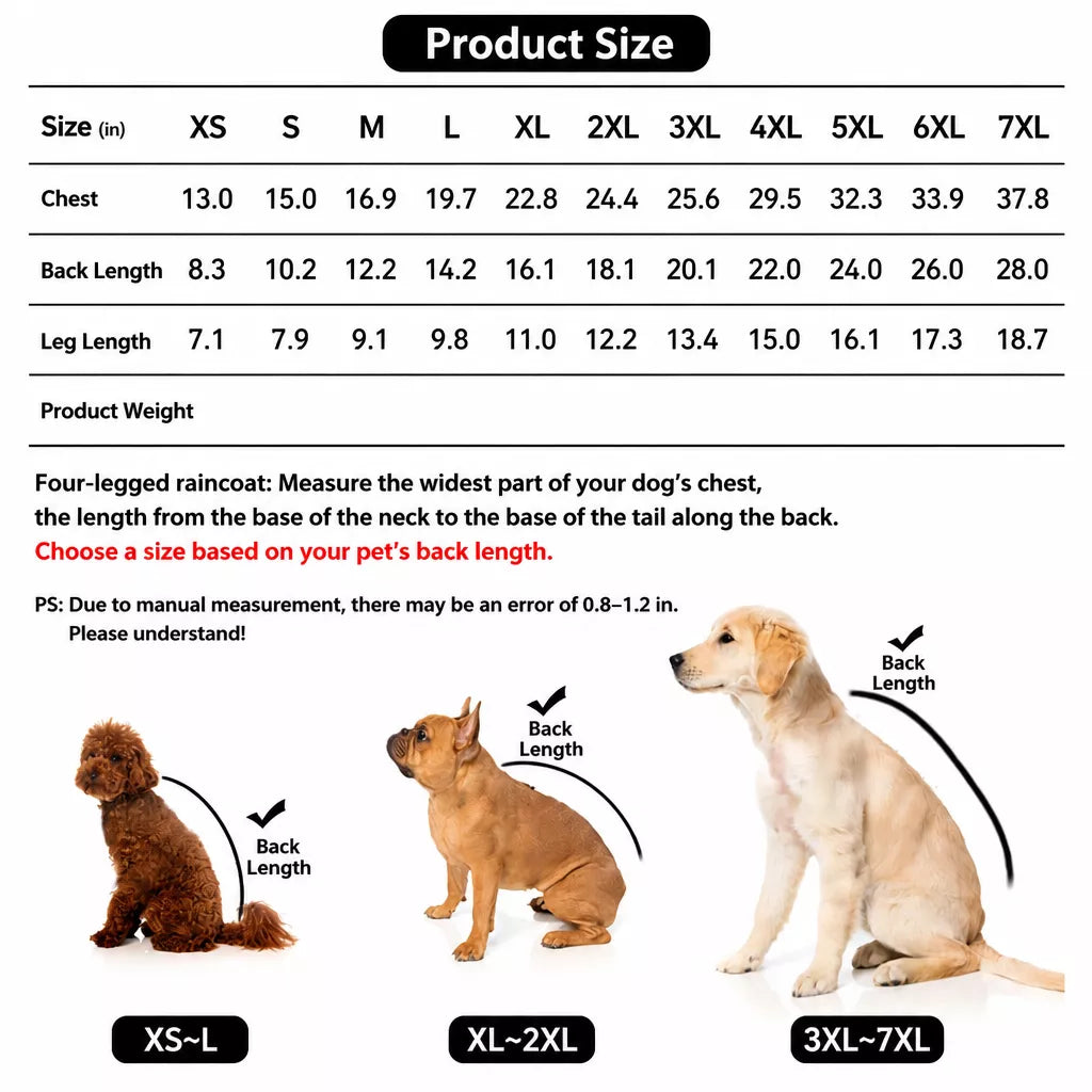 Reflective Waterproof Pet Raincoat