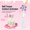 Wooden Cat Teaser Wand Toy with Bell and Colorful Attachments