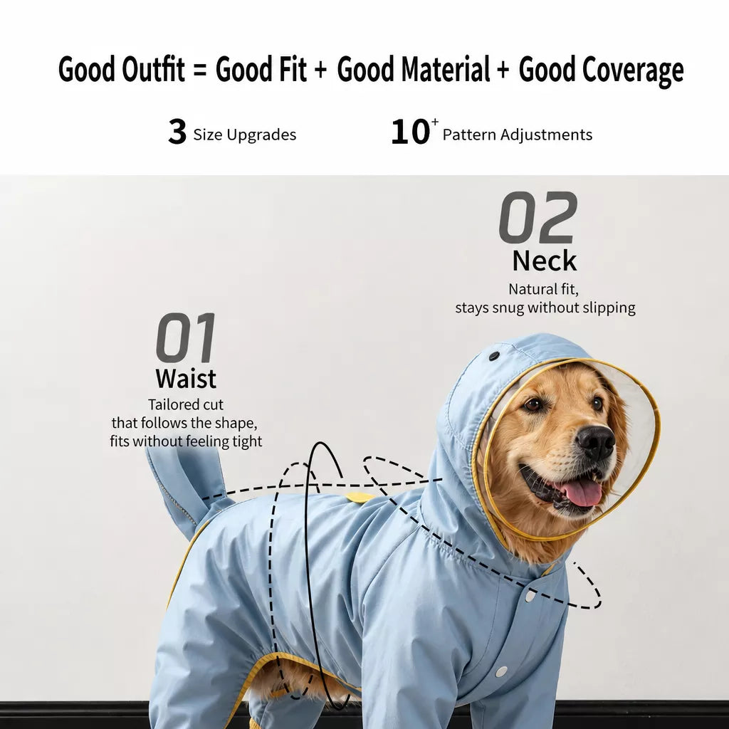 Waterproof Four-Leg Dog Raincoat