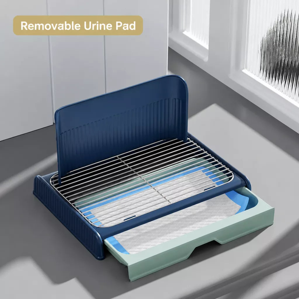 Plastic Dog Potty Tray with Wall Options and Pull-Out Drawer