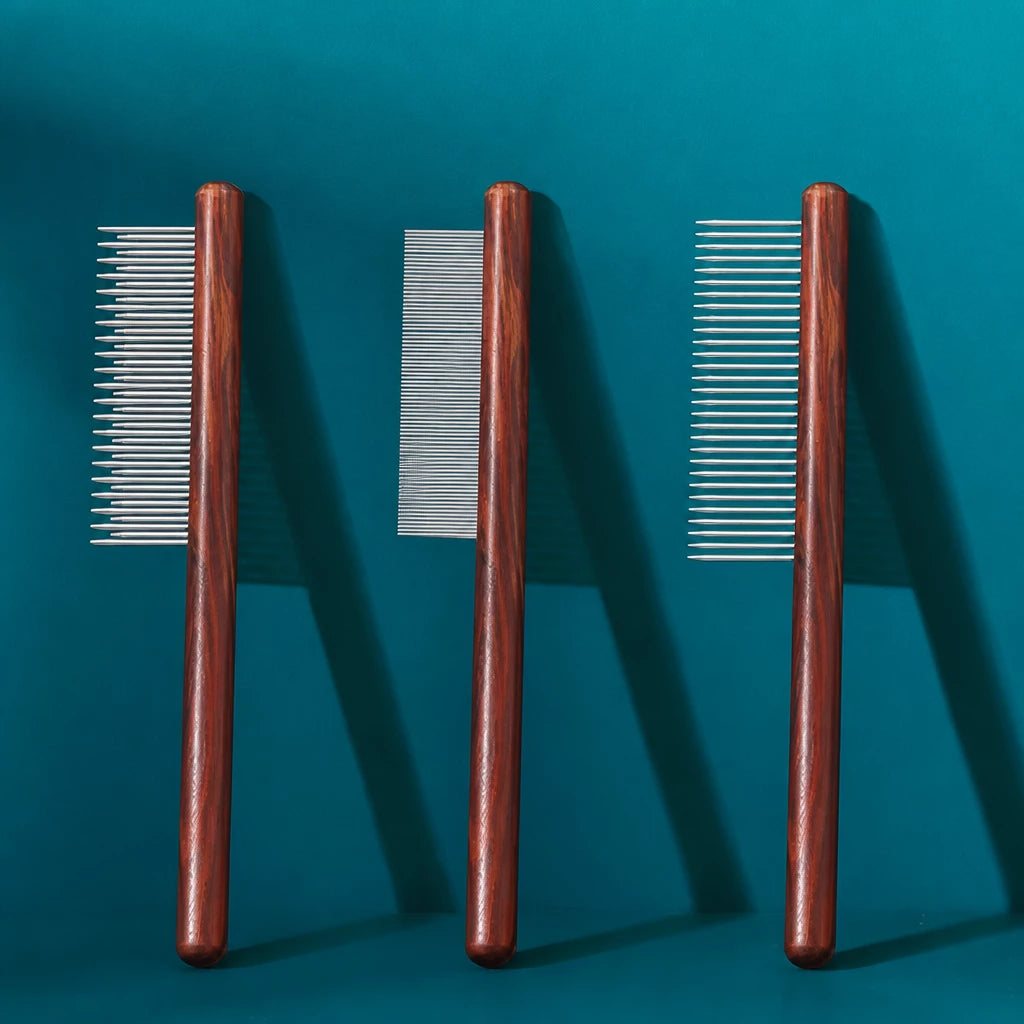 Wooden Cat Grooming Comb for Detangling and Loose Hair