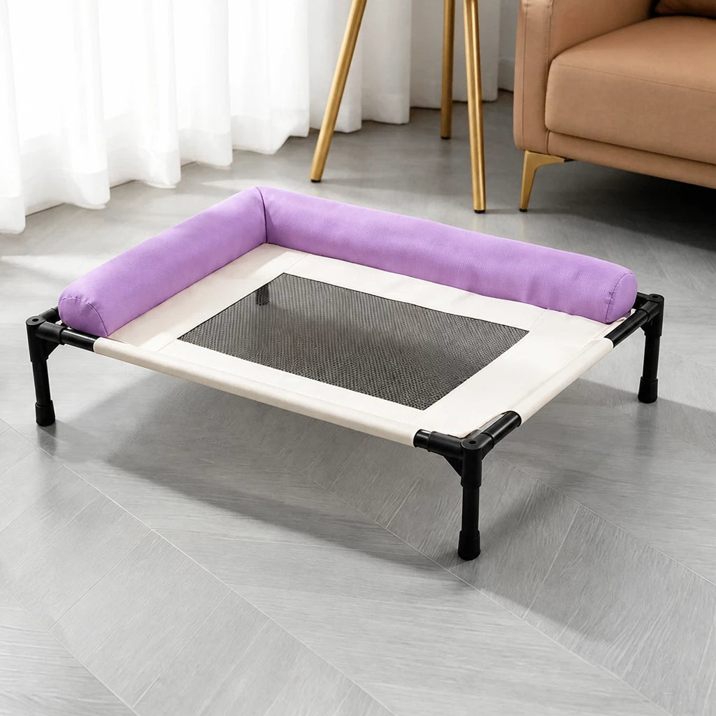 Raised Dog Cot Bed with Iron Frame