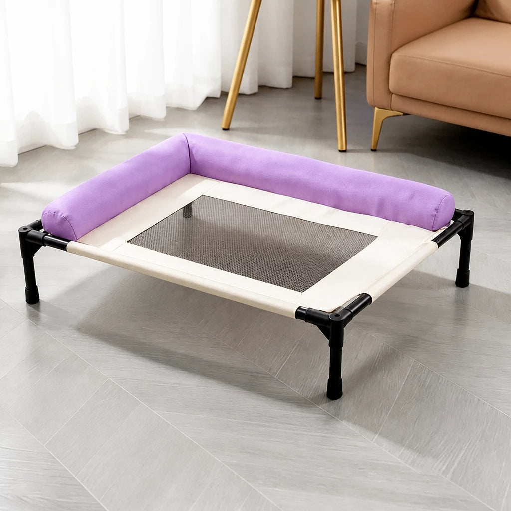 Raised Dog Cot Bed with Iron Frame