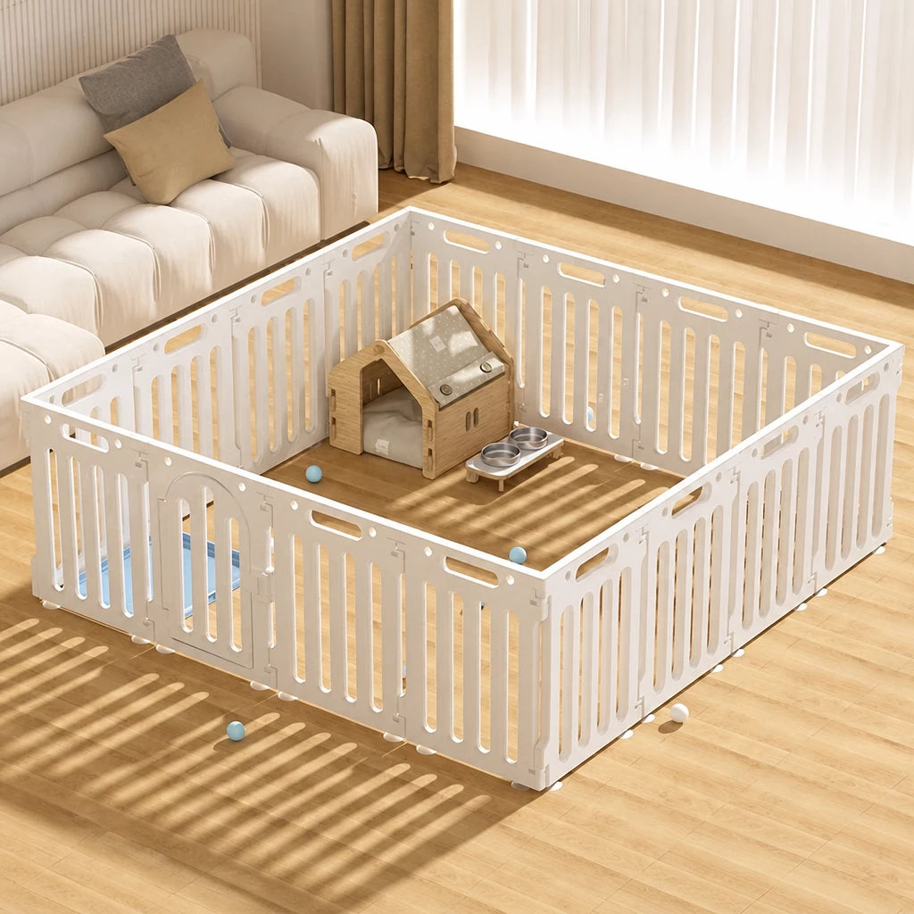 Plastic Modular Indoor Dog Playpen with Door