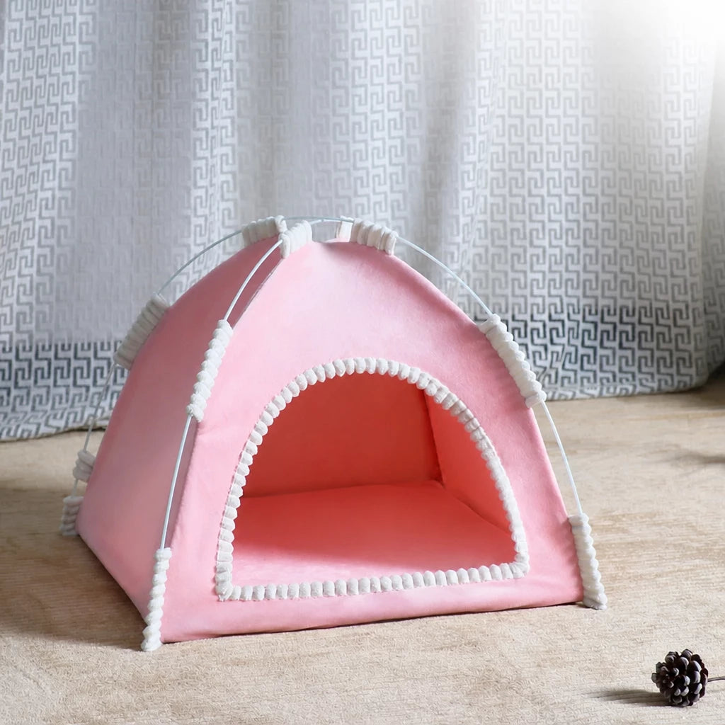 Foldable Pet Tent House with Washable Cover