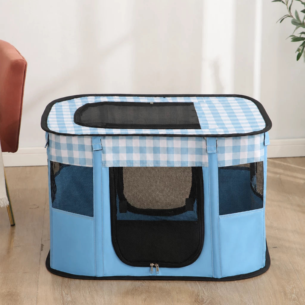 Foldable Two-Compartment Cat House for Mother Cats and Kittens