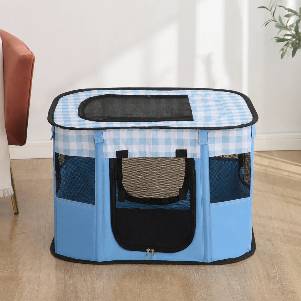 Foldable Two-Compartment Cat House for Mother Cats and Kittens