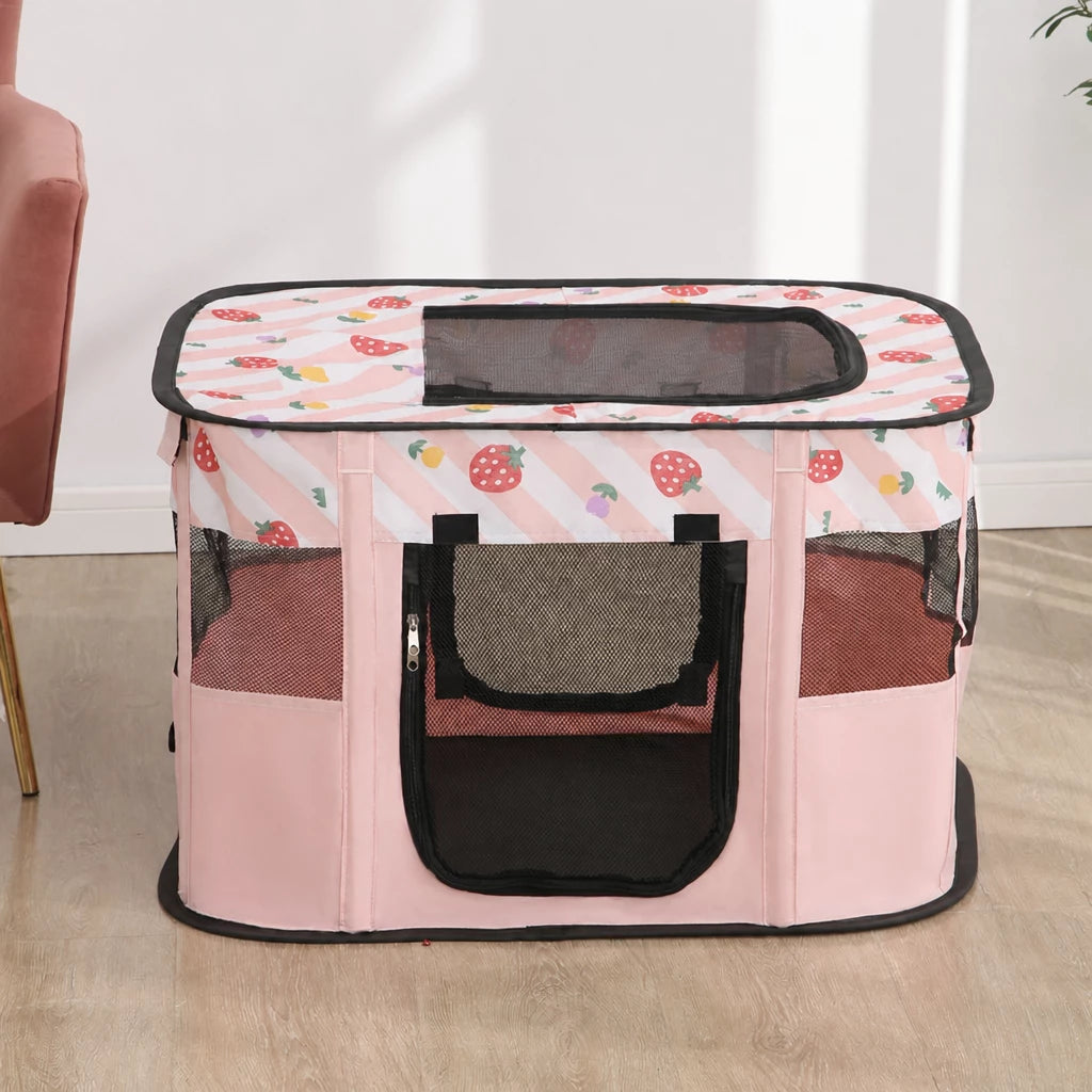 Foldable Two-Compartment Cat House for Mother Cats and Kittens