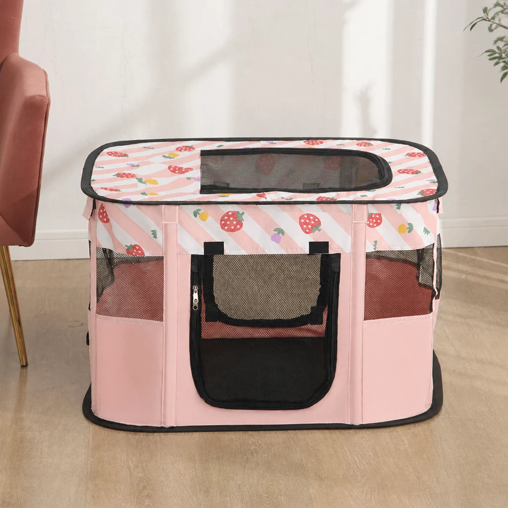Foldable Two-Compartment Cat House for Mother Cats and Kittens