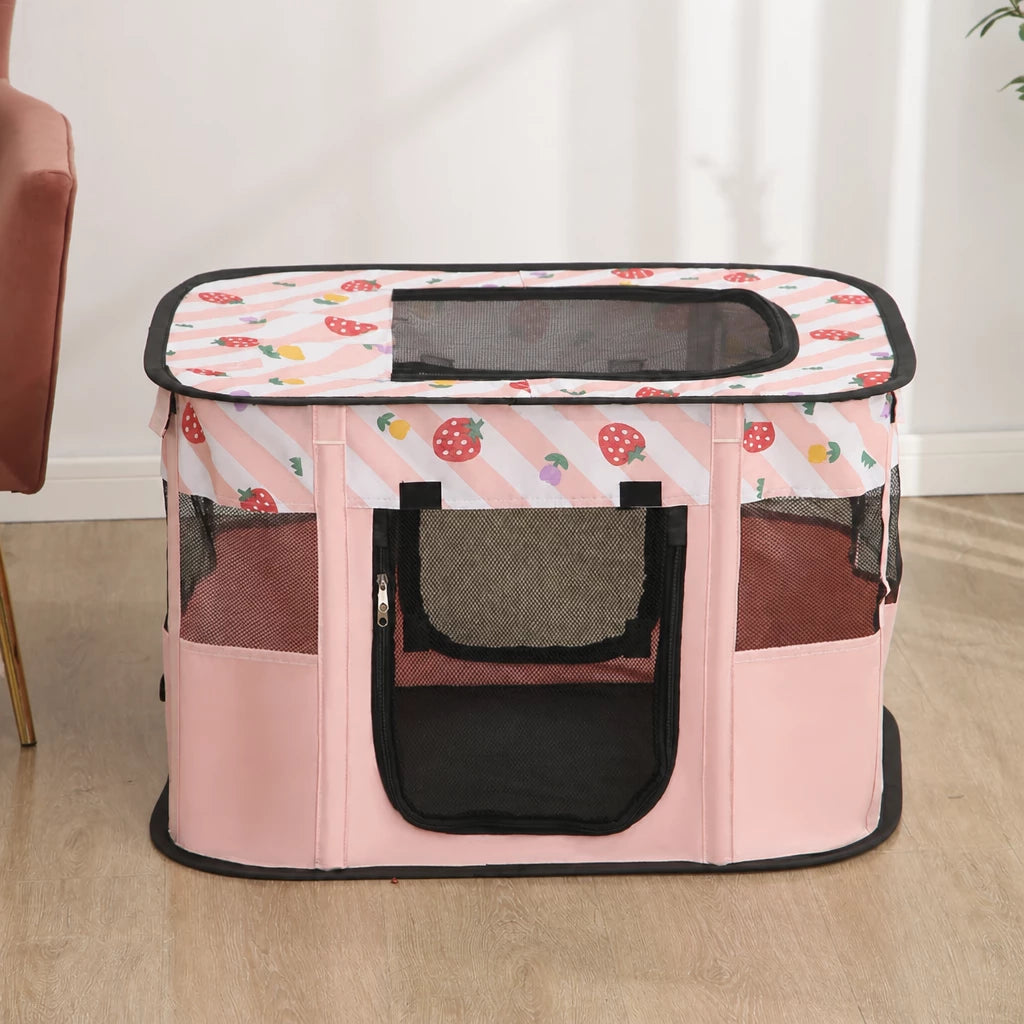 Foldable Two-Compartment Cat House for Mother Cats and Kittens