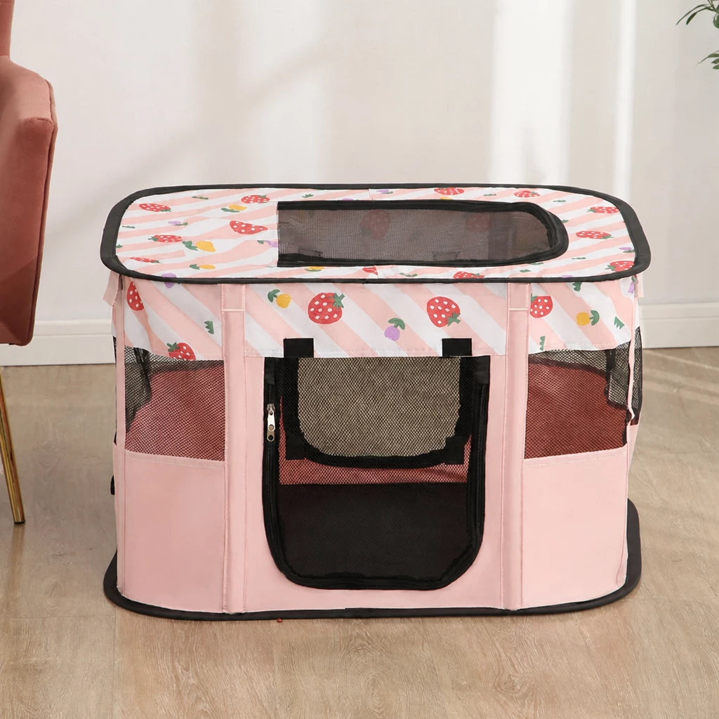 Foldable Two-Compartment Cat House for Mother Cats and Kittens