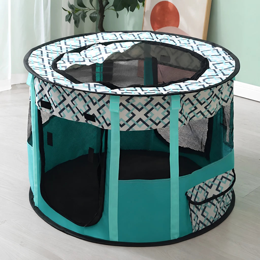 Foldable Two-Compartment Cat House for Mother Cats and Kittens