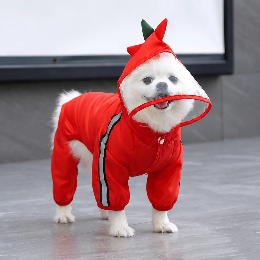 Full-Coverage Four-Leg Waterproof Raincoat for Dogs