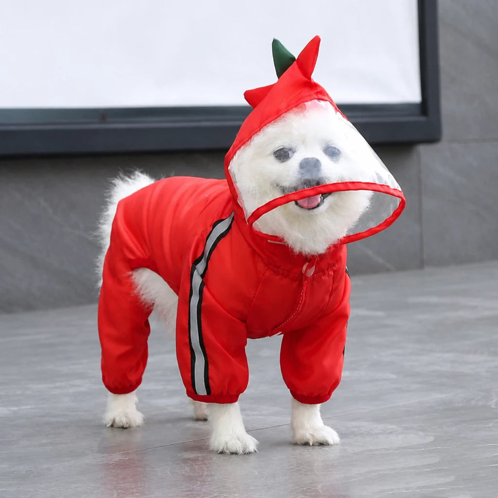 Full-Coverage Four-Leg Waterproof Raincoat for Dogs
