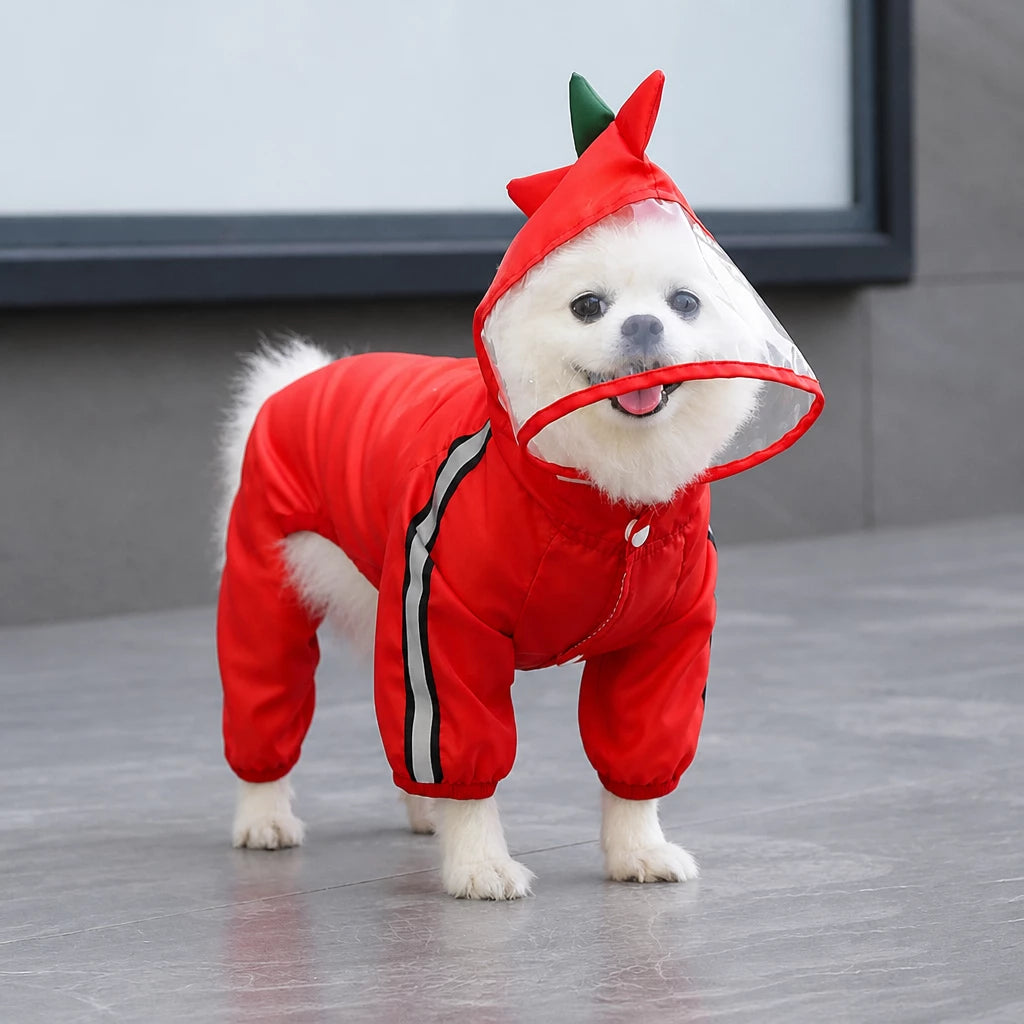 Full-Coverage Four-Leg Waterproof Raincoat for Dogs
