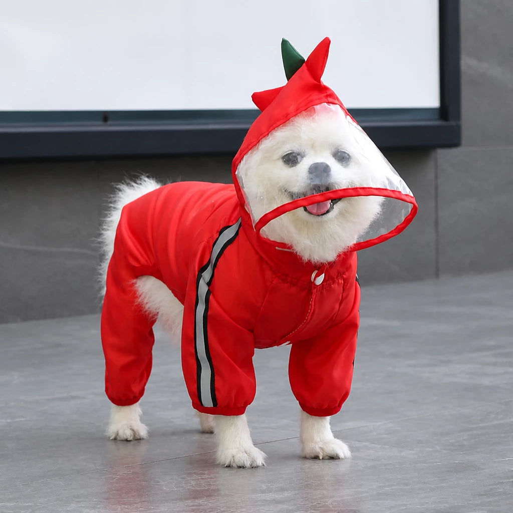 Full-Coverage Four-Leg Waterproof Raincoat for Dogs