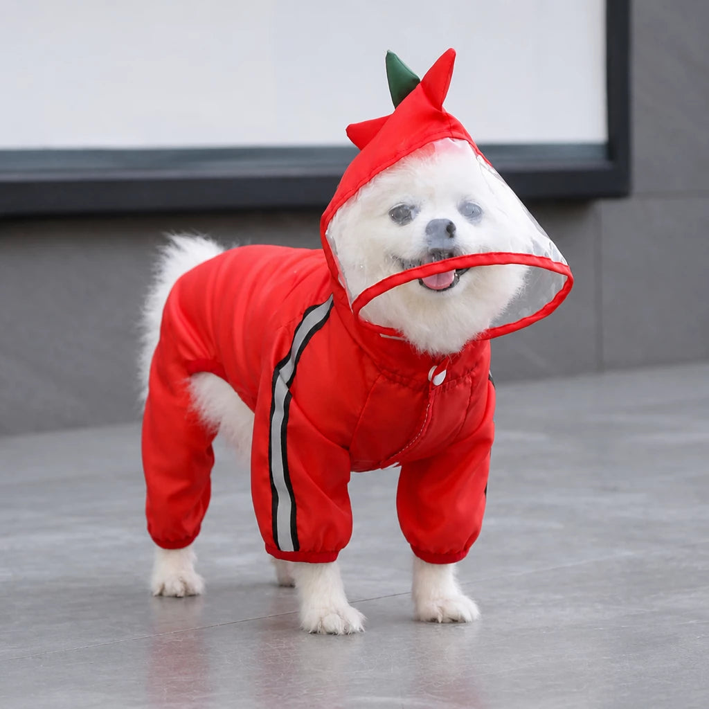 Full-Coverage Four-Leg Waterproof Raincoat for Dogs