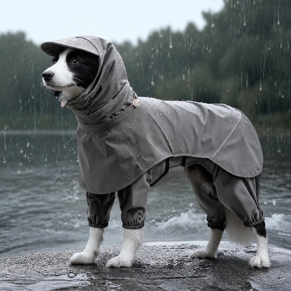 Four-Leg Rain Jacket for Medium to Large Dogs
