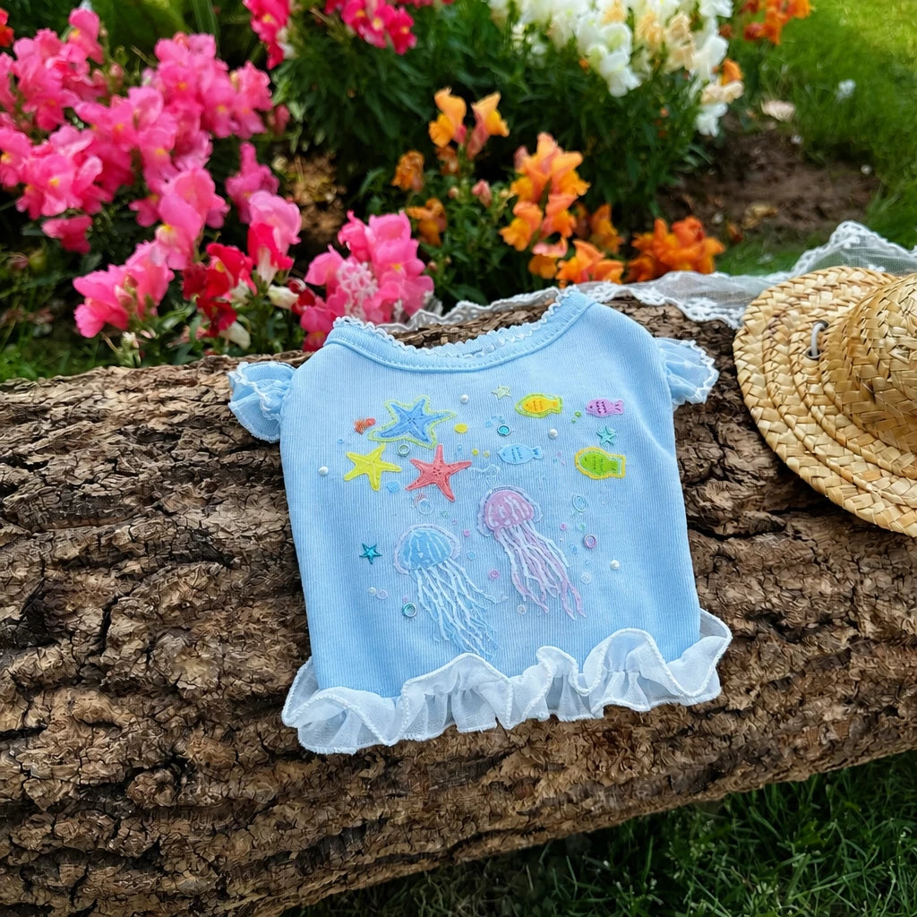 Ocean-Inspired Warm-Weather Tank Top for Cats and Dogs