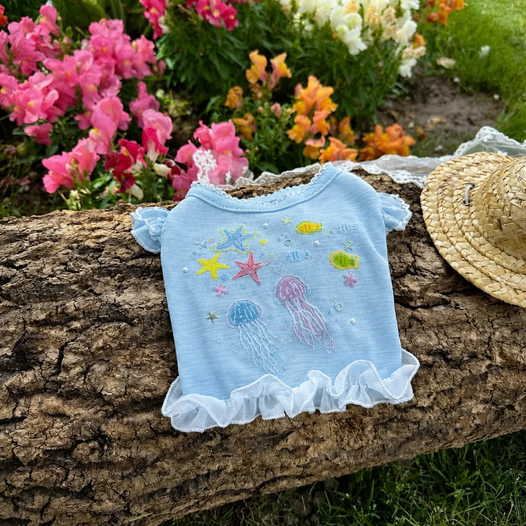 Ocean-Inspired Warm-Weather Tank Top for Cats and Dogs