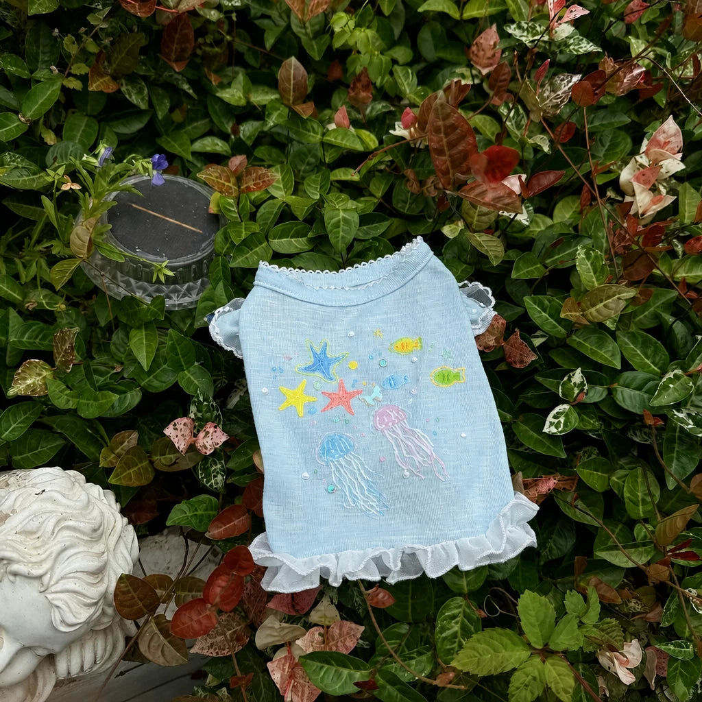 Ocean-Inspired Warm-Weather Tank Top for Cats and Dogs