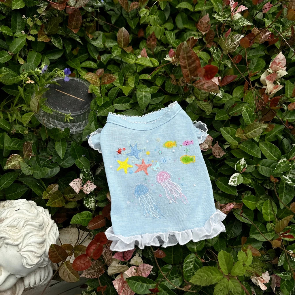 Ocean-Inspired Warm-Weather Tank Top for Cats and Dogs