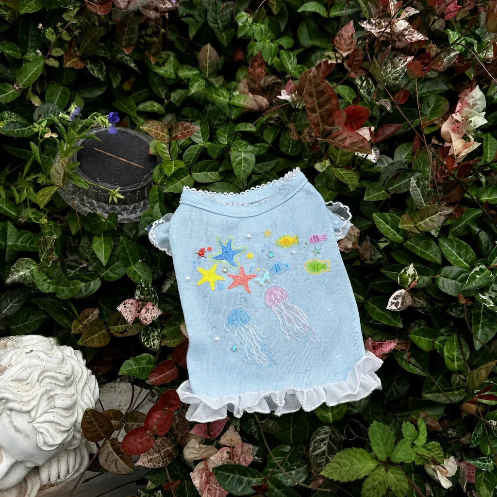 Ocean-Inspired Warm-Weather Tank Top for Cats and Dogs