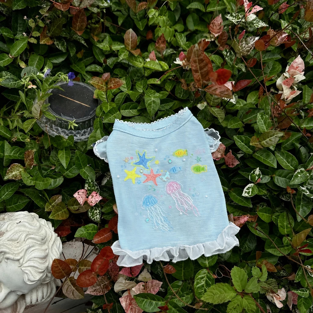 Ocean-Inspired Warm-Weather Tank Top for Cats and Dogs