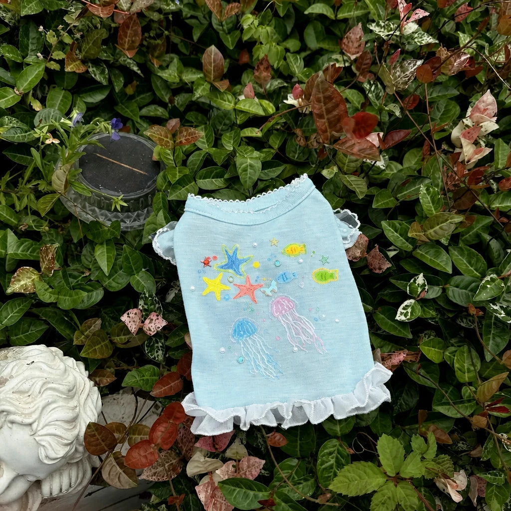 Ocean-Inspired Warm-Weather Tank Top for Cats and Dogs