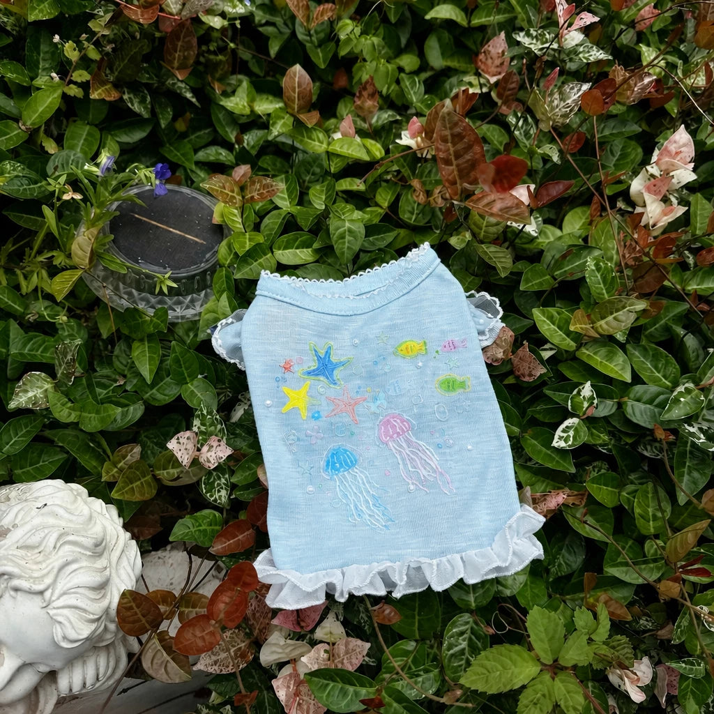 Ocean-Inspired Warm-Weather Tank Top for Cats and Dogs
